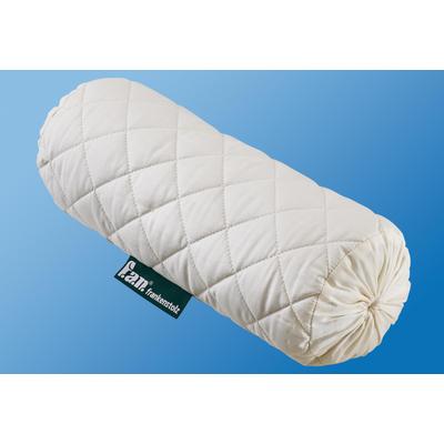 Nackenrolle FAN "Heidi", weiß, B:40cm L:15cm, Baumwolle, Wolle, Zirbenholzspäne, Funktionskissen, Nackenrolle, Zirbe kann beruhigend und entspannend wirken