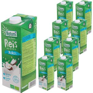 Natumi Reisdrink Kokos, BIO, ohne Zuckerzusatz, je 1 Liter, 8 Stück