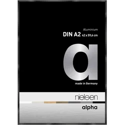 Nielsen Aluminium-Bilderrahmen Alpha  Normalglas / Floatglas / Schwarz Eloxal Gl...