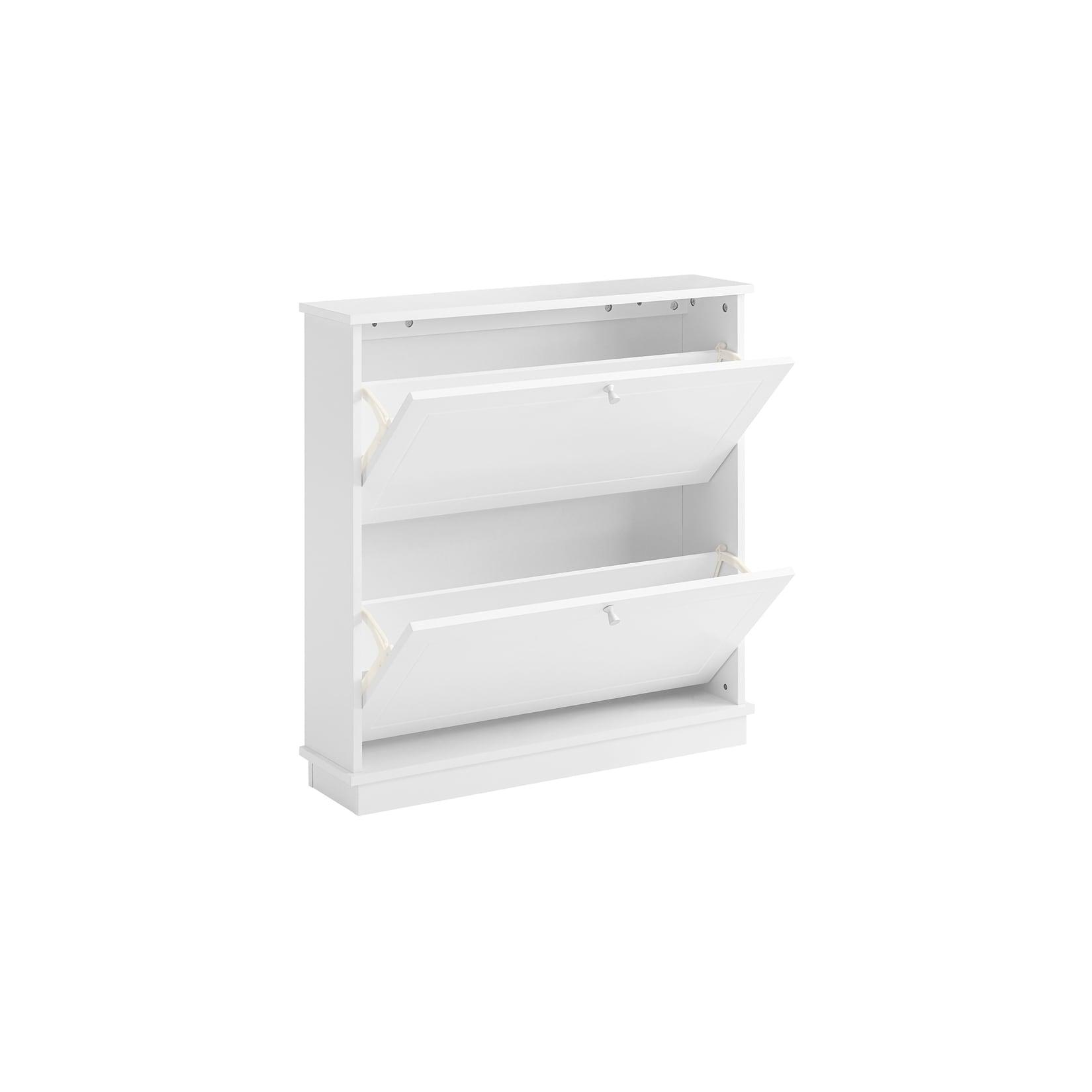 SoBuy Schuhschrank mit 2 Türen Weiß 76x18x78cm Modern