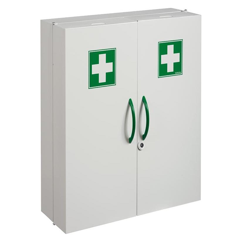 Rossignol CLINIX Arzneischrank 2-Türig weiss Stahl mit UV-stabiler Pulverbeschichtung, abschliessbar (Verbandskasten) (50201)