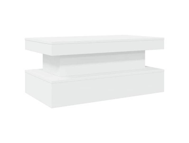 Table basse avec LED - vidaxl - 90x50x40 cm - Blanc - Lumières LED réglables - Bois d'ingénierie - Capacité 70 kg