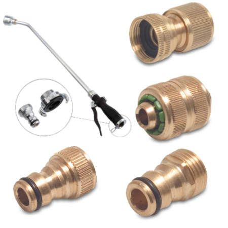 Messing Hahnanschluss Schnellkupplungen Sys. Gardena / Klicksystem (Gießstab 80cm mit GEKA- und Klicksystem / Messing Hahnanschluss Schnellkupplungen: Messing Klemmverschraubung Kupplung 15-19 mm) 4.31