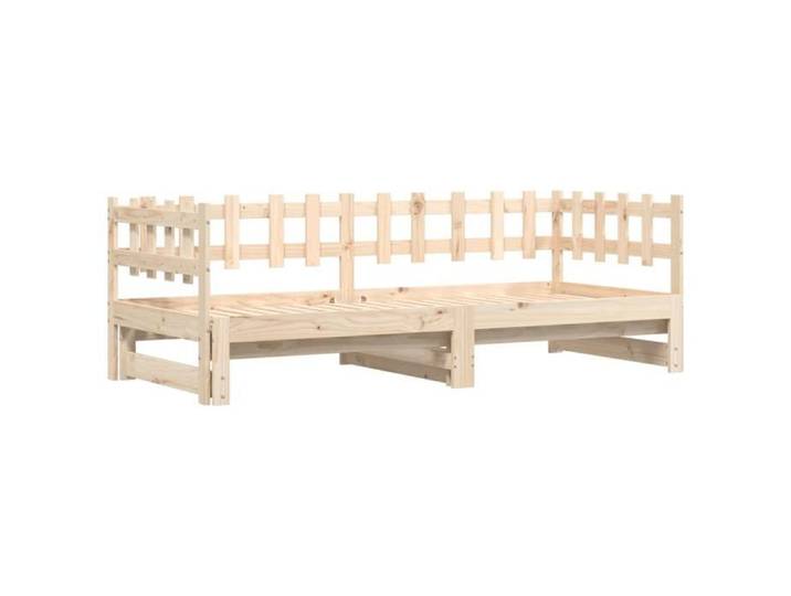 CHIC Lit adulte 2 places - 2x(80x200) cm Lit coulissant 2x(80x200) cm Bois massif FR(pnc51d)