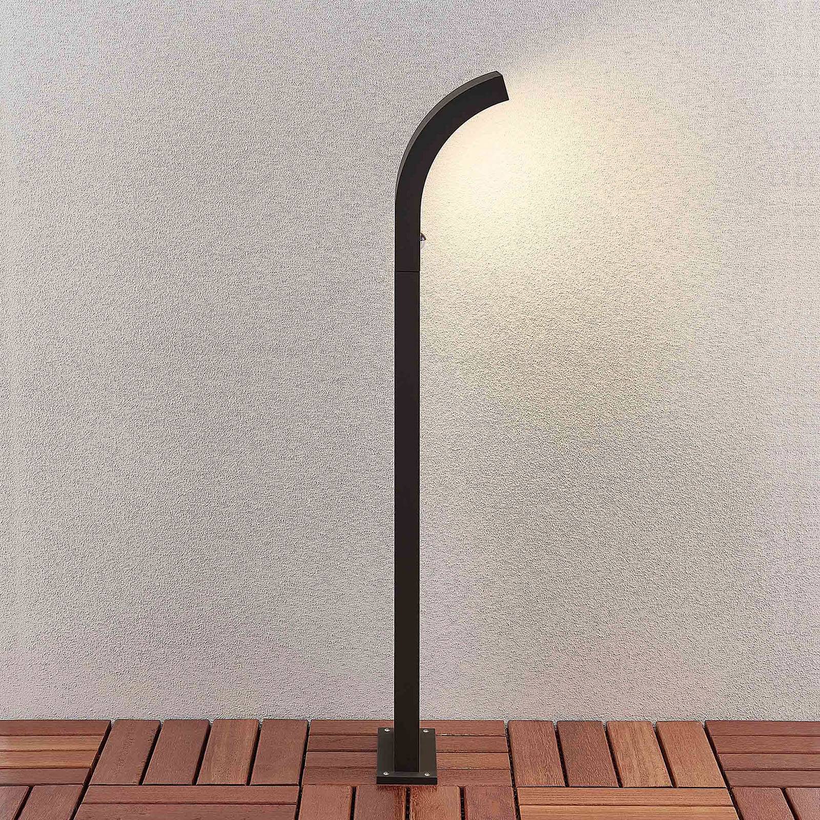 Arcchio LED-Wegelampe Advik, 100 cm, anthrazit, Sensor, IP54 Advik, schwarz, Aluminium, Modern
