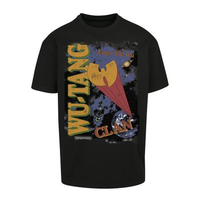 Kurzarmshirt MERCHCODE "Merchcode Herren Wu-Tang Clan Enter the Wu Oversize Tee", Herren, Gr. 4XL, schwarz, 100% Baumwolle, unifarben, oversize, Rundhals, Shirts