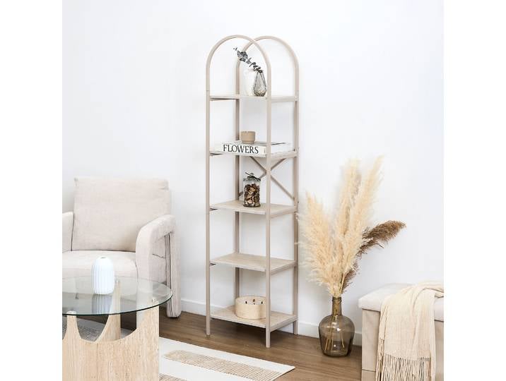Étagère - Home Deco Factory - Terra Nova - Arche - 5 Niveaux - Blanc Et Beige