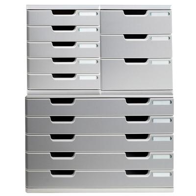 Exacompta 322041D 1x Schubladenbox MODULO A3, 5 geschlossene Laden - Steingrau