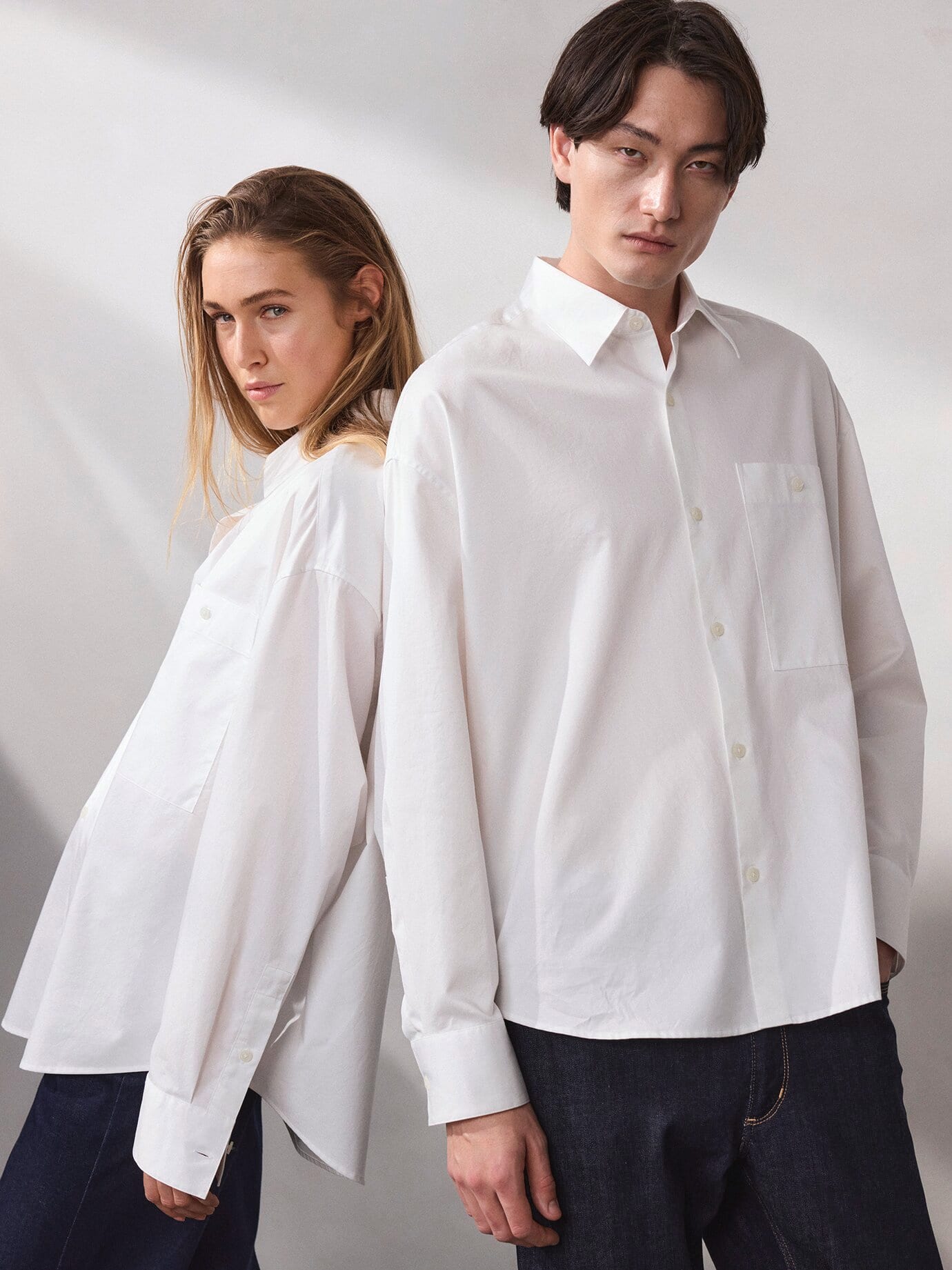 Walbusch Oversize-Hemd, #noch offen: Größenlauf, Farbe Weiß, M, modern weiter Oversized-Fit Unisex Herren