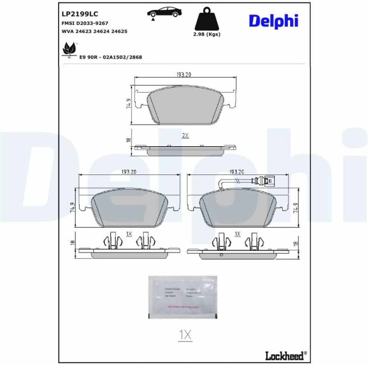 Bremsbelagsatz DELPHI LP2199LC