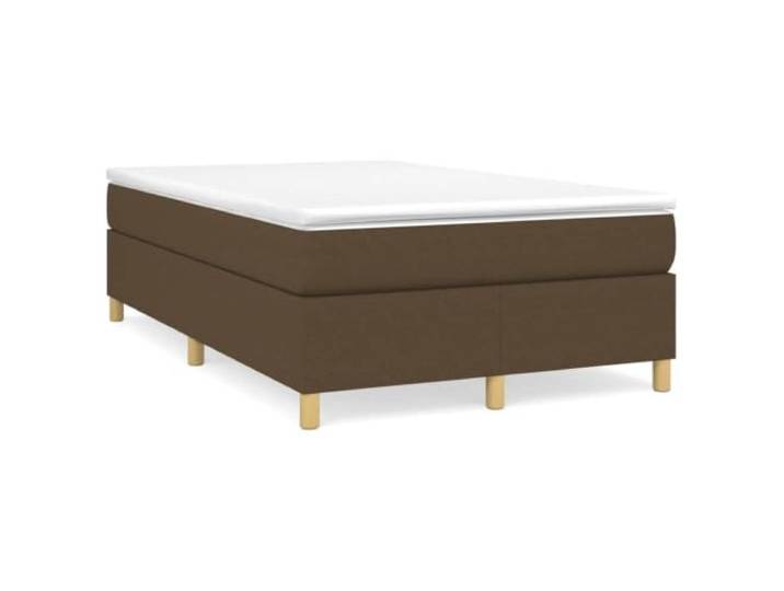 PUGYNBK Boxspringbett, Dunkelbraun, 120 x 200 cm, mit Matratze Gefederte Federn, mittlere Festigkeit, atmungsaktiver Stoff, Holzlatte, einfache Montage