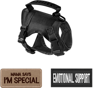 Inspire Curations Tactical Escape Proof Cat Harness Vest For Outdoor Adventures black Vest 2 Patches