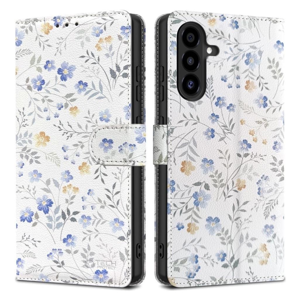 Tech-Protect Wallet Case für Samsung Galaxy A26 5G / A17 4G / 5G - Gänseblümchen mit Blättern (Oppo A17 4G) (199849)