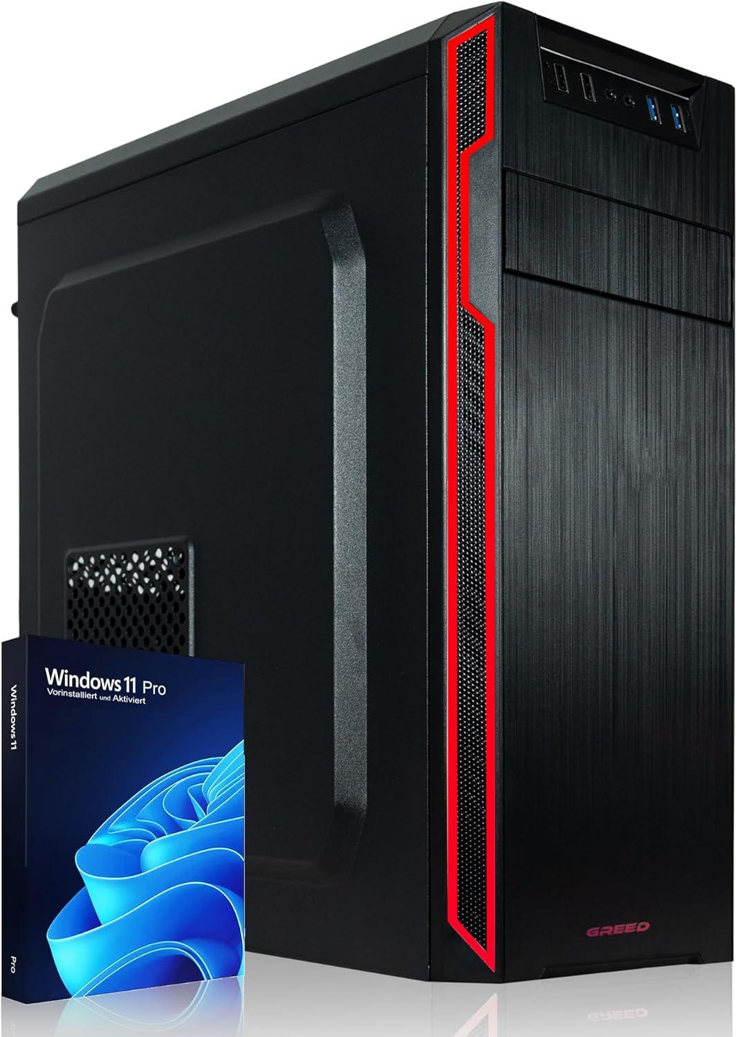 Greed Silent GT - Office PC AMD Ryzen 5 5500GT + Computer für Büro & Home Office | 4,4 GHZ 16GB RAM/Arbeitsspeicher - 1TB SSD - WLAN inkl. Win 11 Pro