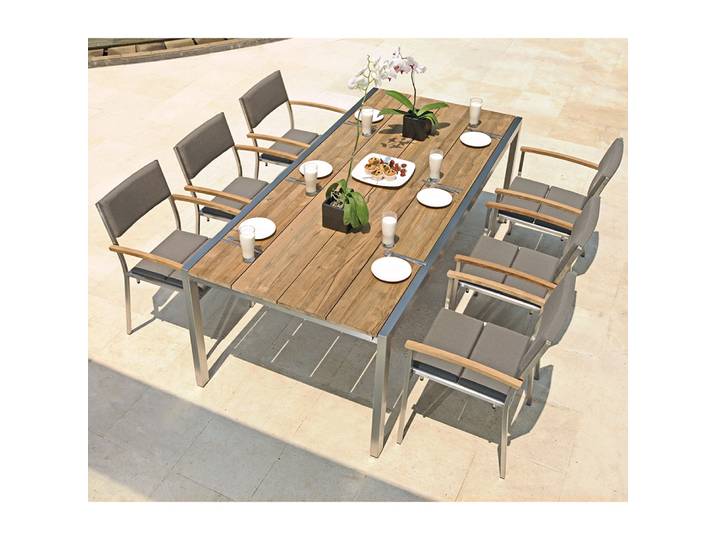 Zebra Ausziehtisch Kubex 220/340 cm und Sessel Quadux turmalin