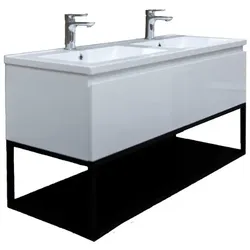 SAT B-Way Waschtisch mit Unterschrank weiß glänzend BWAY120WU