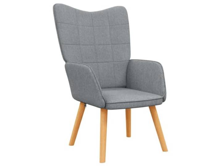Todiikf Relaxsessel Hellgrau Stoff Fernsehsessel mit Holzbeinen Ergonomischer Polstersessel mit Quadratnähten und stabiler Kautschukholz-Struktur für Wohnzimmer und Leseecke.