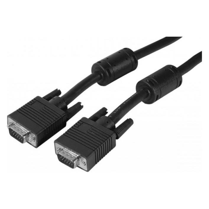 Exertis Connect SVGA Monitorkabel, 15pol HD D-Sub St./St., 15,0 m, schwarz Hochwertiges Monitorkabel für hohe Ansprü (15 m) (119750)