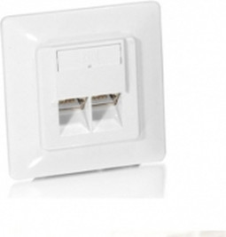 Equip 125725 RJ45 inbouwdoos met 2x RJ45 Cat5 in signalwit