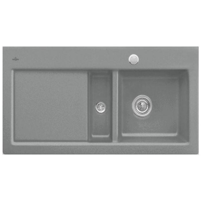 Villeroy & Boch Subway 60 Einbauspüle 671202SL rechts, mit Ablaufgarnitur und Exzenterbetätigung, 1000 x 510 mm, Stone