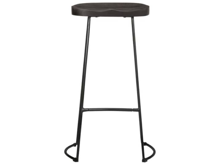 HGPOTUY Barhocker 2 STK. Schwarz 45x40x78 cm Mango Massivholz Metallbeine, Fußstütze, Küche, Balkon, Wohnung, max. 110 kg, robustes Tropenholz