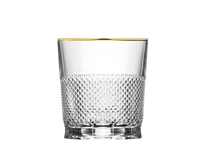 ARNSTADT KRISTALL PREMIUM Whiskyglas Oxford Gold clear (10 cm) - LUXUS Kristallglas mundgeblasen · handgeschliffen · Handmade in Germany · 24 Karat Goldrand