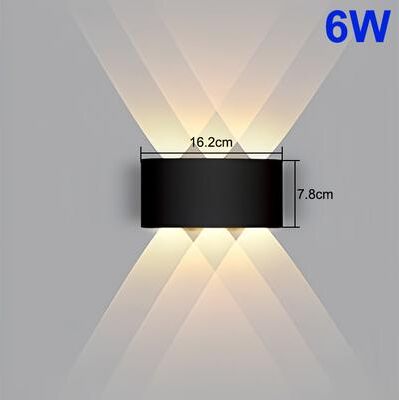 Silver Stone Store Outdoor LED Wall Lamp, Up And Down Lighting For Garden And Room Decoration, Street Lights For Yard 6w warm Light