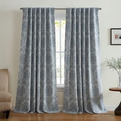 Threadmade Giovanni Medallion Blackout Window Curtain Panel