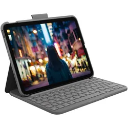 Logitech Slim Folio For iPad (US, Apple iPad 2022 (10. Gen)), Tablet Tastatur, Grau
