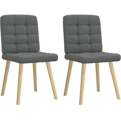vidaXL Esszimmerstühle 2 Stk. Dunkelgrau Stoff