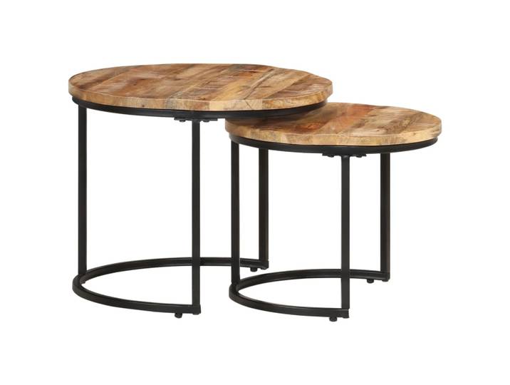 vidaXL Satztische 2 Stk. Rohes Mangoholz