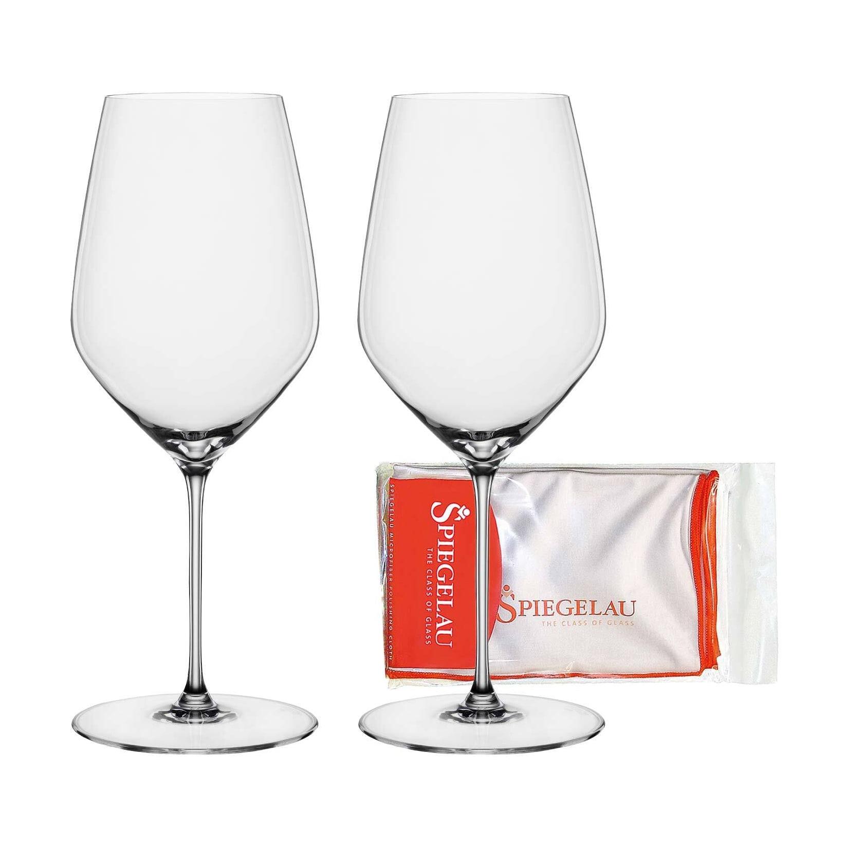 Spiegelau Bordeauxgläser + Poliertuch Hi-Lite 650 ml 2er Set