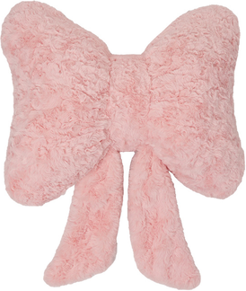 Lush Living Finds Rabbit Fur Comfortable Car Seat Cushion, Pink Bow Ribbon Couch Pillow pink
