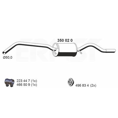 ERNST Endschalldämpfer 350020 für Mercedes
