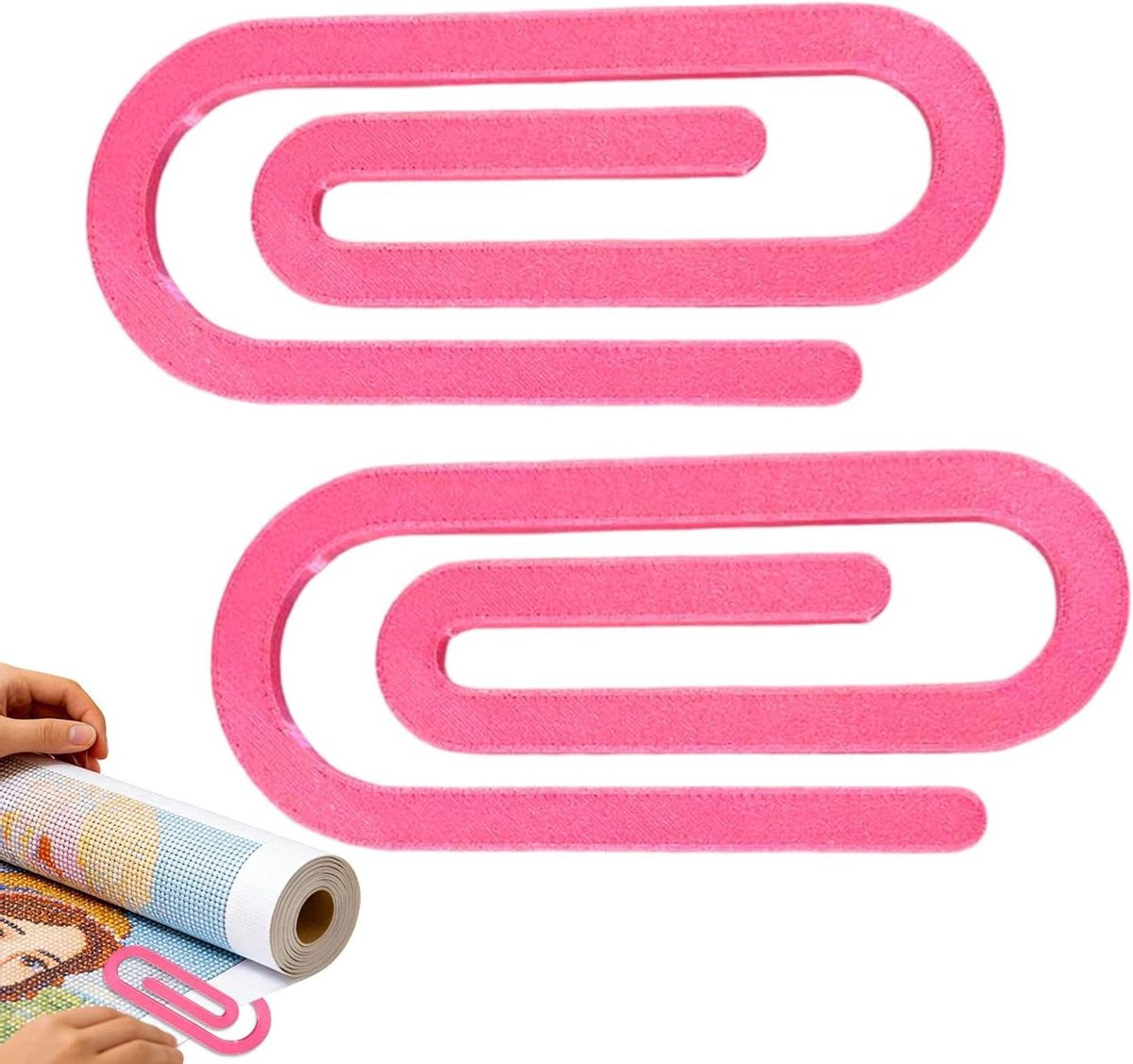 Doekhouder Klemmen voor Rolondersteuning bij Schilderen - 2 Stuks - Heet Roze
