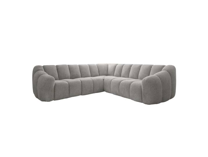 Canapé d'angle fixe, 7pl, angle réversible, gris clair