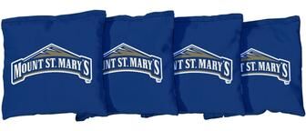 Skip's Garage Mount St. Marys Mountaineers Blue Cornhole Bags