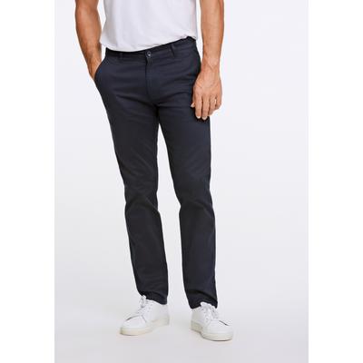 Chinos LINDBERGH "Chinos Tapered Fit", Herren, Gr. 31, Länge 30, blau (dk navy), Obermaterial: 97% Baumwolle, 3% Elasthan, unifarben, gerade, unten schmal, Hosen