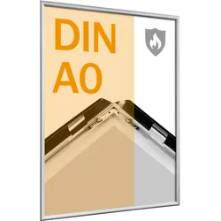 9 Brandschutzrahmen A0 mit B1-Zertifizierung  ohne Deckblatt  | silber, Aluminium