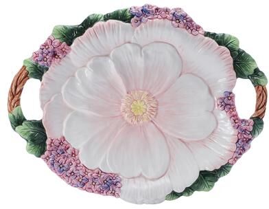Fitz and Floyd Jardin Large Platter with Handles, 19 Inch