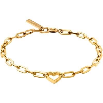 Armband LIEBESKIND BERLIN "Schmuck Geschenk Edelstahl Armkette Herz", gold (gelbgoldfarben), Armbänder, Damen, 20cm, Edelstahl, Armband