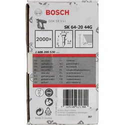 Bosch Senkkopf-Stift SK64 20G, verzinkt - 2608200530