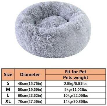 Uplift Essentials Ultra Soft Plush Donut Cat & Dog Bed gray xl