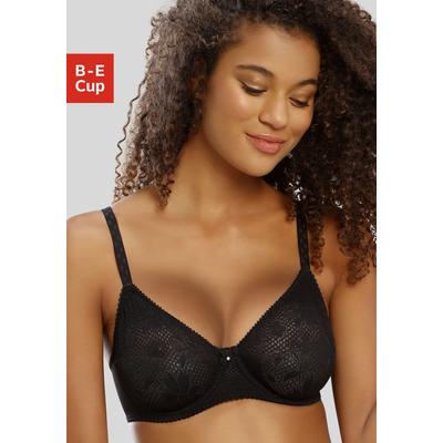 T-Shirt-BH NUANCE BY LASCANA "BH mit Bügel, Bügel-BH, Spitzen-BH", Damen, Gr. 80, Cup C, schwarz, Spitze, Obermaterial: 80% Polyamid, 20% Elasthan, BHs T-Shirt-BH, Dessous, große Größen, Topseller