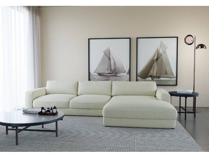 Ecksofa HOME AFFAIRE Bloomfield, bequem und elegant, Breite 303cm, L-Form , beige (cannoli cream), B:303cm H:84cm T:176cm, 88% Polyester 12% Nylon, Sofas, Ecksofa, wahlweise mit Bettfunktion und Bettkasten, Unser Dauertiefpreis