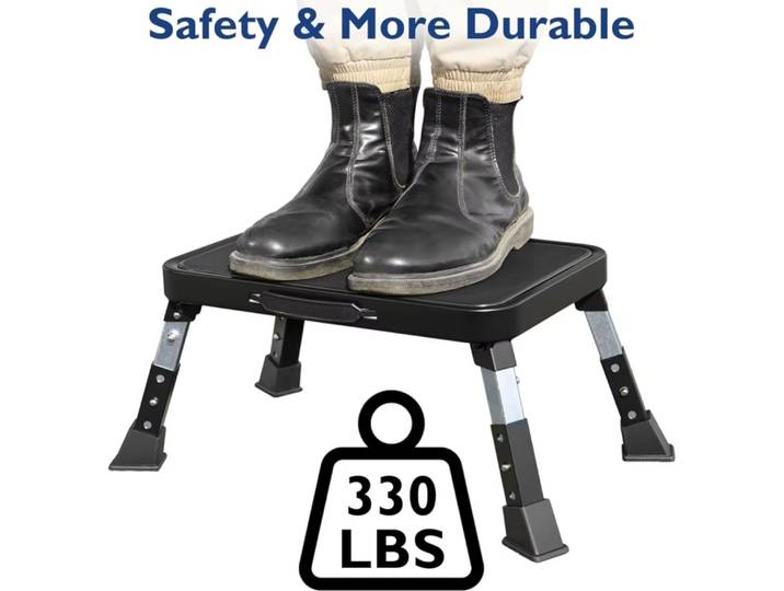 Tabouret pliant réglable à 3 vitesses pour adultes et personnes âgées, tabouret en métal plus sûr, tabouret robuste et stable