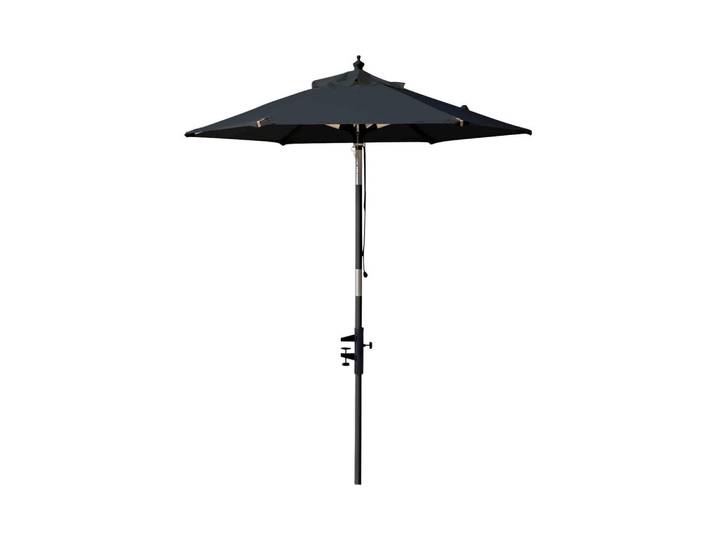 Gardenson Sonnenschirm, Schwarz, Holzwerkstoff, 180x180 cm, Sonnen- & Sichtschutz, Sonnenschirme