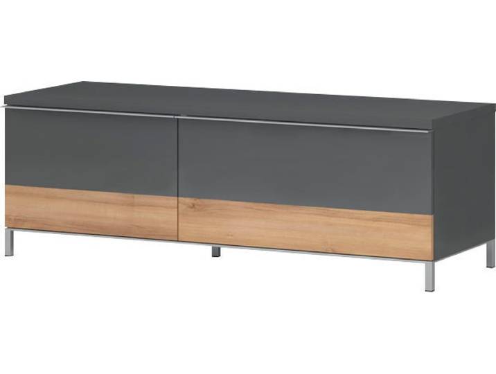 Lowboard GOODPRODUCT Onyx , grau (anthrazit, walnussfarben), B:131,9cm H:45,5cm T:45,1cm, Holzwerkstoff, Sideboards, Lowboard, Kommode mit Soft-Close-Funktion, in zwei Breiten, Fernsehtisch