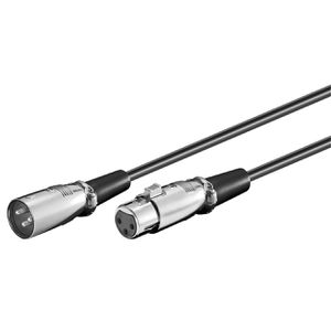 Goobay XLR-Kabel 2 m, XLR-Stecker auf XLR-Buchse, schwarz