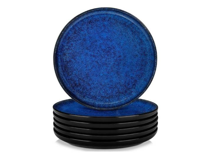 LuxusKollektion Teller-Set Teller Set 6er 26 cm blau Steingut Starry-blau Speiseteller(6x)